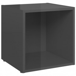 Szafki pod TV, 4 szt., wysoki połysk, szare, 37x35x37 cm