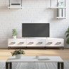 Szafka pod TV, wysoki połysk, biała, 150x36x30 cm