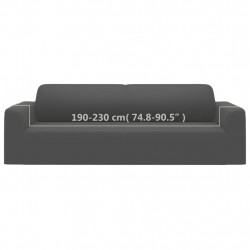 Elastyczny pokrowiec na sofę 3-osobową, antracyt, dżersejowy