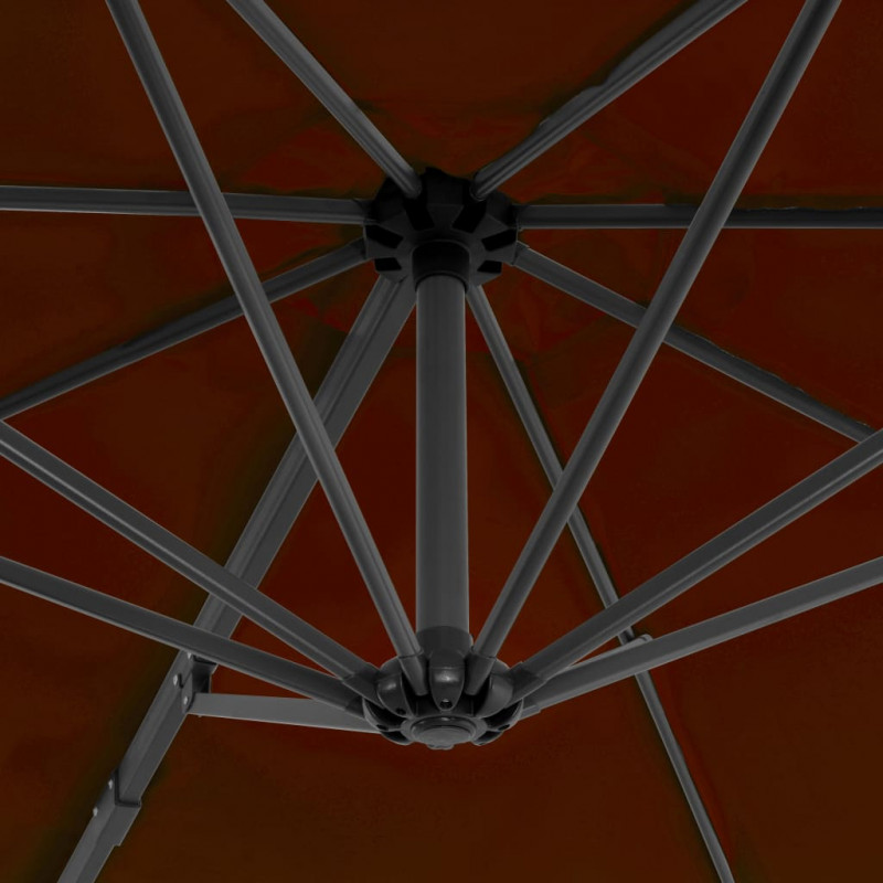 Parasol wiszący z aluminiowym słupkiem, 300 cm, terakota