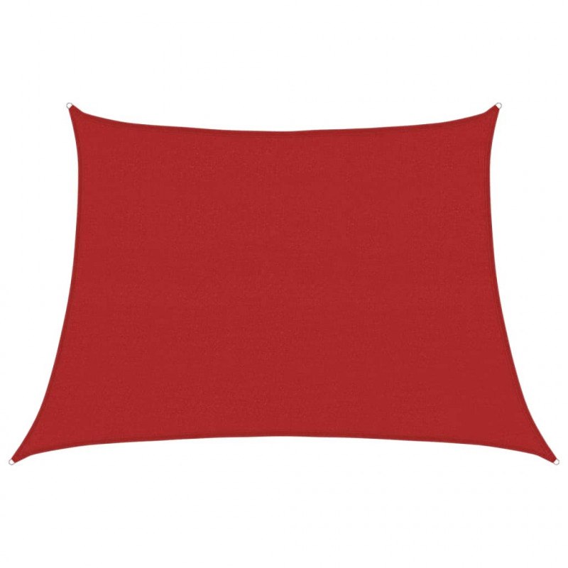 Żagiel przeciwsłoneczny, 160 g/m², czerwony, 4/5x3 m, HDPE
