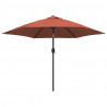 Parasol ogrodowy z LED i stalowym słupkiem, 300 cm, terakota