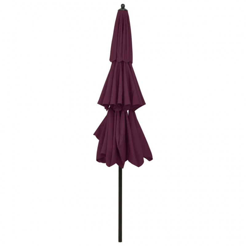 3-poziomowy parasol na aluminiowym słupku, bordowy, 3 m