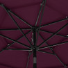3-poziomowy parasol na aluminiowym słupku, bordowy, 3 m