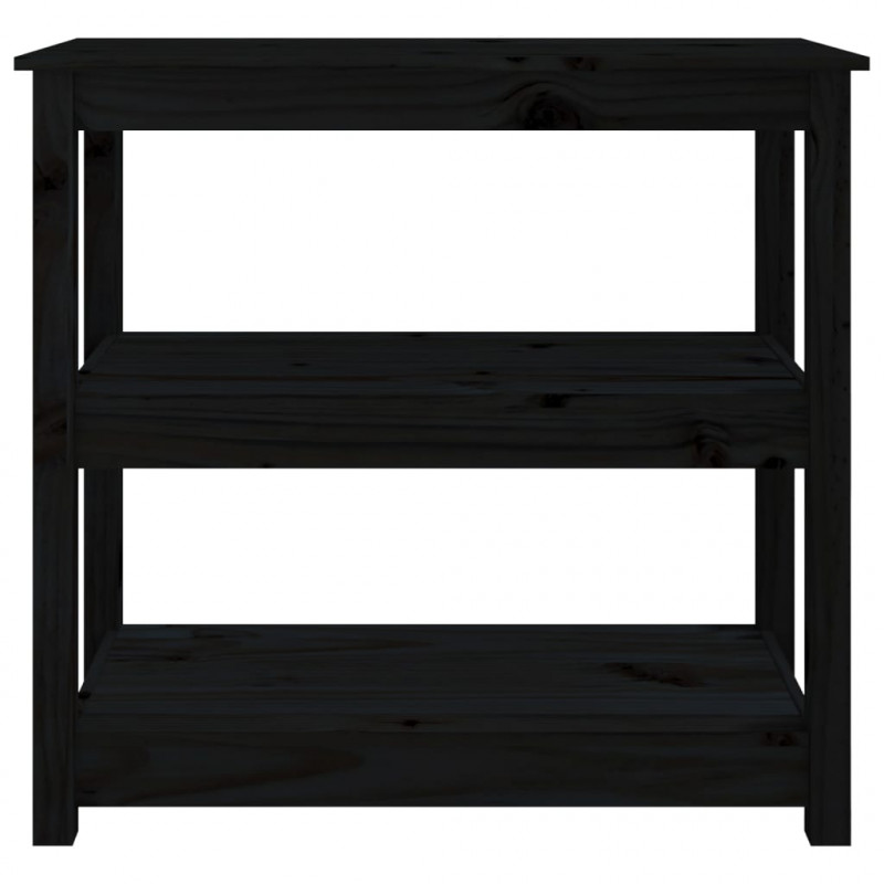 Stolik konsolowy, czarny, 80x40x74 cm, lite drewno sosnowe