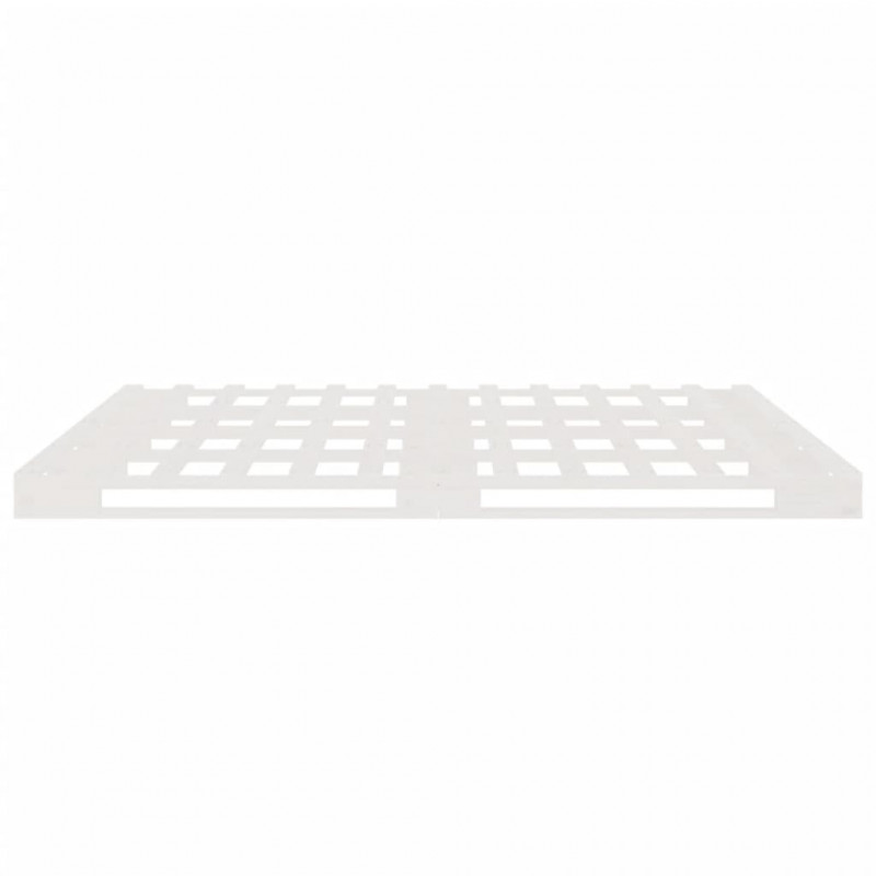 Łóżko z palet, białe, 200x200 cm, lite drewno sosnowe