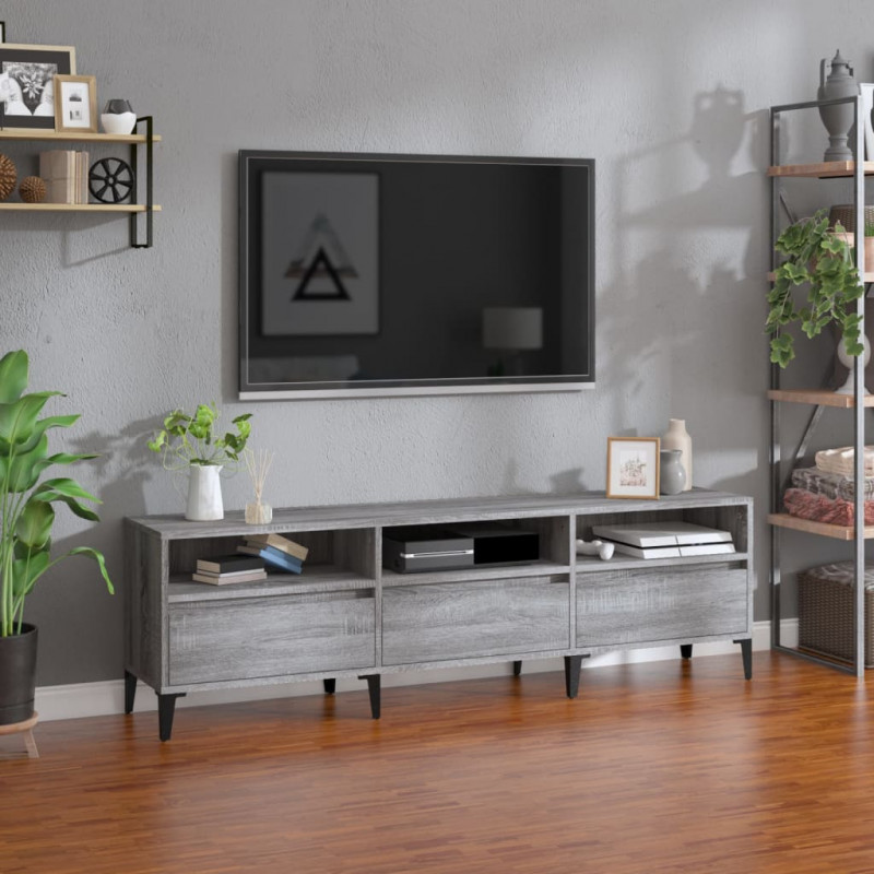 Szafka pod TV, szary dąb sonoma, 150x30x44,5 cm