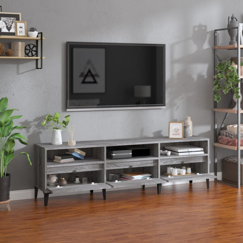 Szafka pod TV, szary dąb sonoma, 150x30x44,5 cm