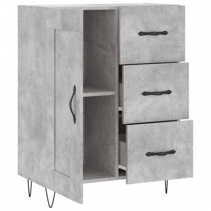 Szafka, szarość betonu, 69,5x34x90 cm, materiał drewnopochodny