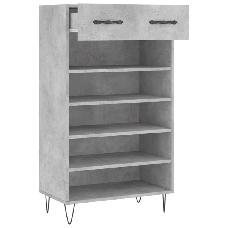 Szafka na buty, szarość betonu, 60x35x105 cm