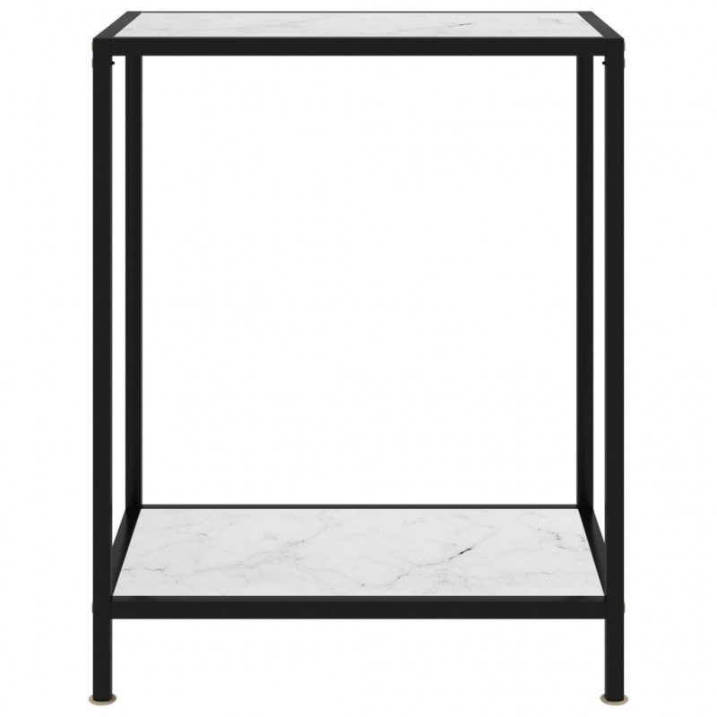 Stolik konsolowy, biały, 60x35x75 cm, szkło hartowane