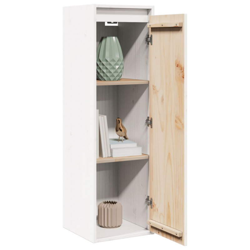 Szafka ścienna, biała, 30x30x100 cm, lite drewno sosnowe