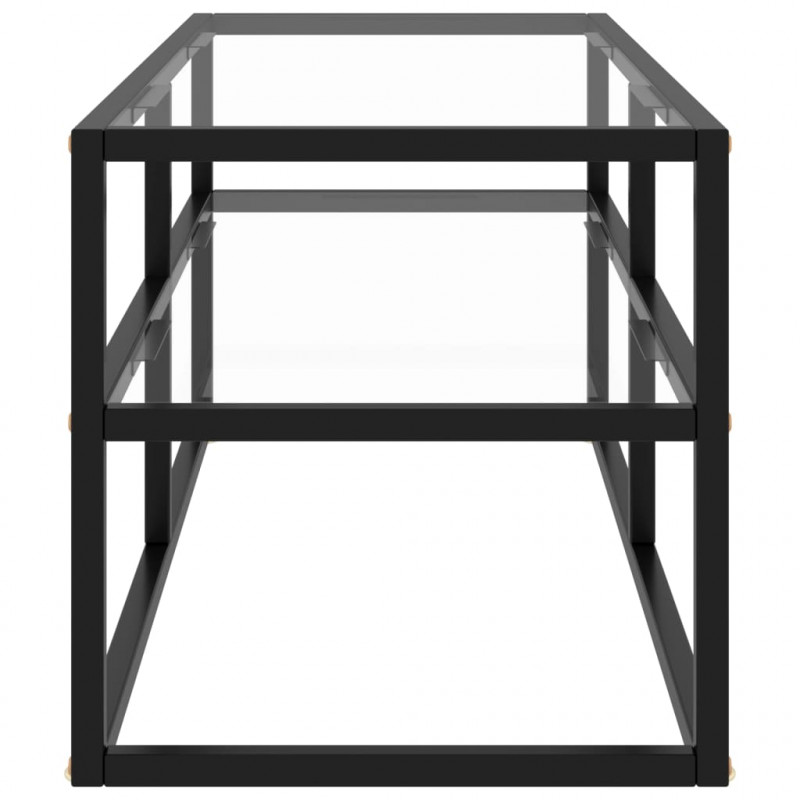 Szafka pod telewizor z hartowanym szkłem, czarna, 100x40x40 cm
