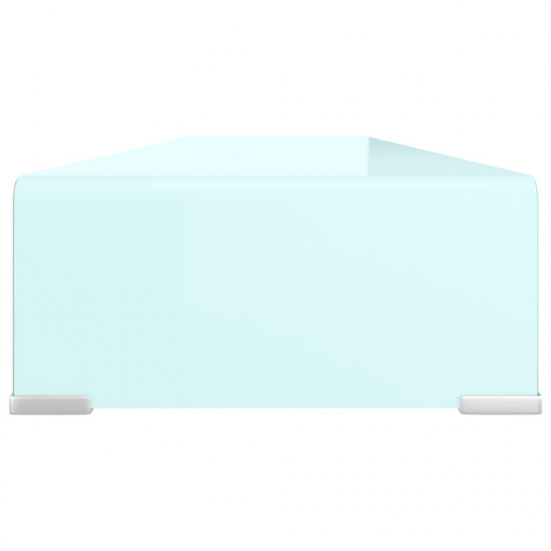 Podstawka pod monitor / TV, zielone szkło, 120x30x13 cm