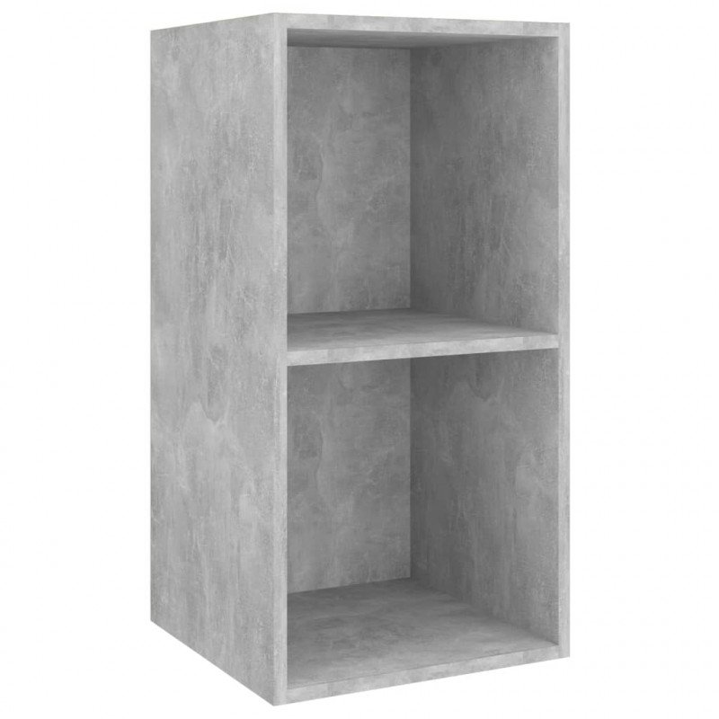 Wisząca szafka pod TV, szarość betonu, 37x37x72 cm