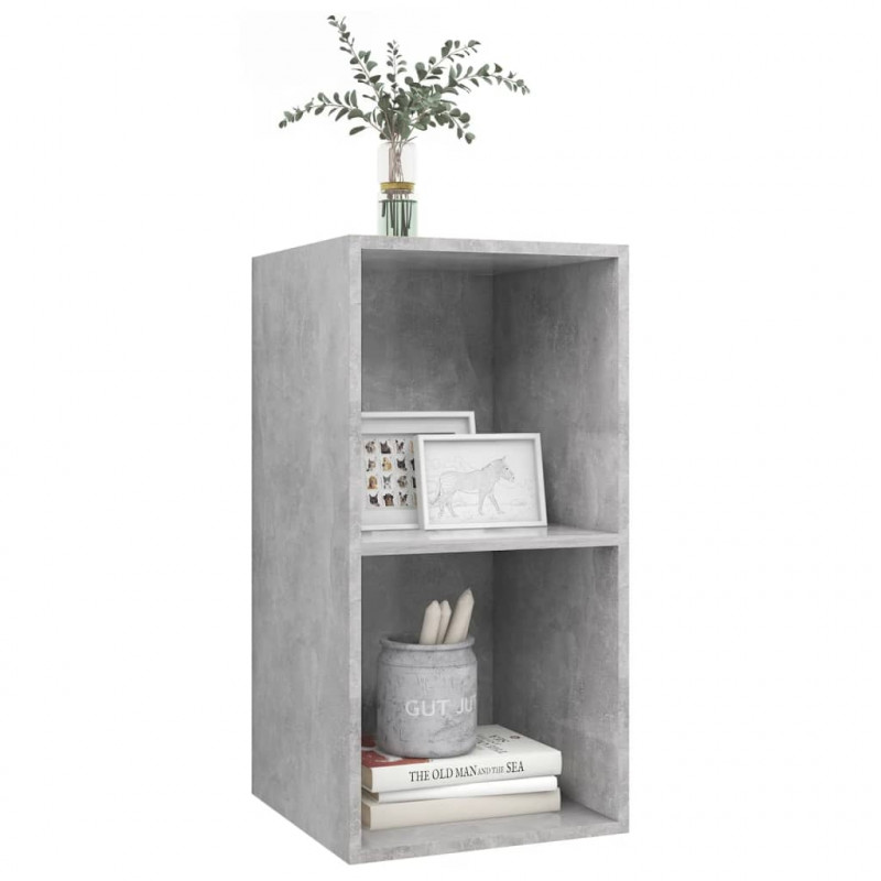 Wisząca szafka pod TV, szarość betonu, 37x37x72 cm