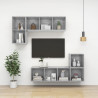 Wisząca szafka pod TV, szarość betonu, 37x37x72 cm