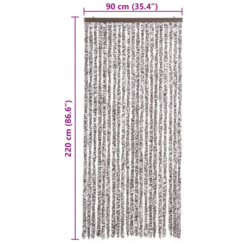 Zasłona przeciwko owadom, brąz i beż, 90x220 cm, szenil