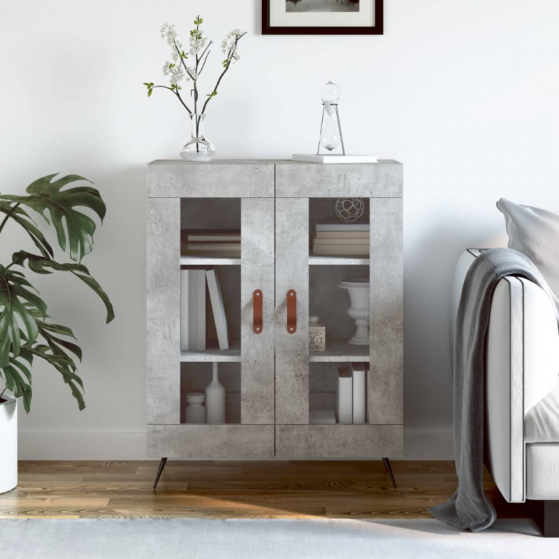 Szafka, szarość betonu, 69,5x34x90 cm, materiał drewnopochodny