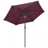 3-poziomowy parasol na aluminiowym słupku, bordowy, 2,5 m