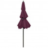 3-poziomowy parasol na aluminiowym słupku, bordowy, 2,5 m