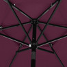 3-poziomowy parasol na aluminiowym słupku, bordowy, 2,5 m