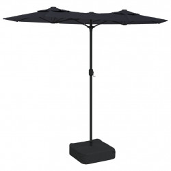 Podwójny parasol ogrodowy, czarny, 316x240 cm