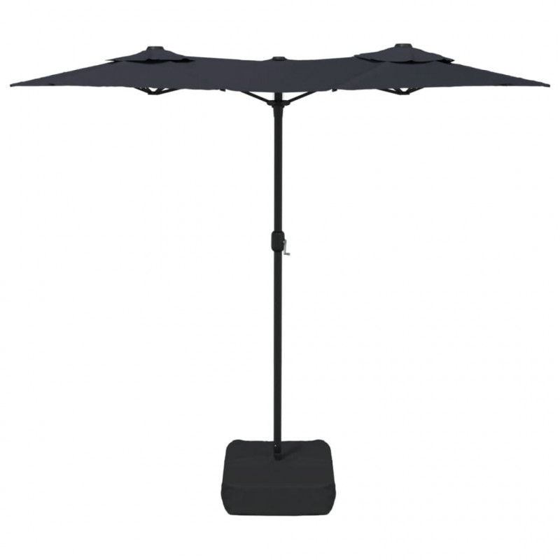Podwójny parasol ogrodowy, czarny, 316x240 cm