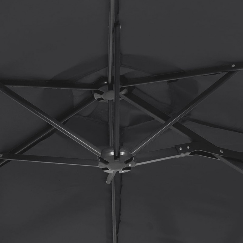 Podwójny parasol ogrodowy, czarny, 316x240 cm