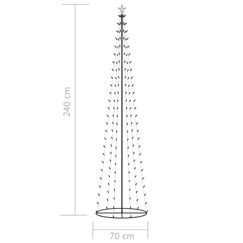 Ozdoba świąteczna w kształcie choinki, 136 LED, 70x240 cm