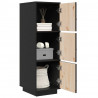 Kredens, czarny, 34x40x108,5 cm, lite drewno sosnowe