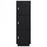 Kredens, czarny, 34x40x108,5 cm, lite drewno sosnowe
