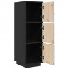 Kredens, czarny, 34x40x108,5 cm, lite drewno sosnowe