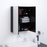 Szafka łazienkowa z lustrem 60x15x75 cm, MDF, czerń z połyskiem