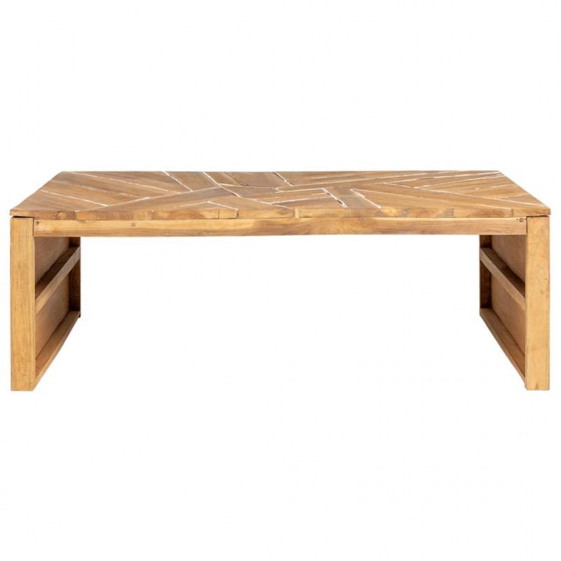 Stolik kawowy, zerodowane, lite drewno tekowe, 110x35x38 cm
