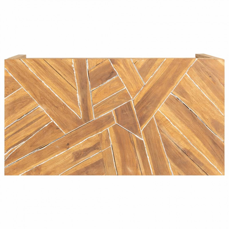 Stolik kawowy, zerodowane, lite drewno tekowe, 110x35x38 cm