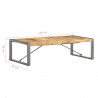 Stolik kawowy, 140 x 70 x 40 cm, surowe drewno mango