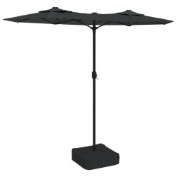 Podwójny parasol ogrodowy z LED, antracytowy, 316x240 cm