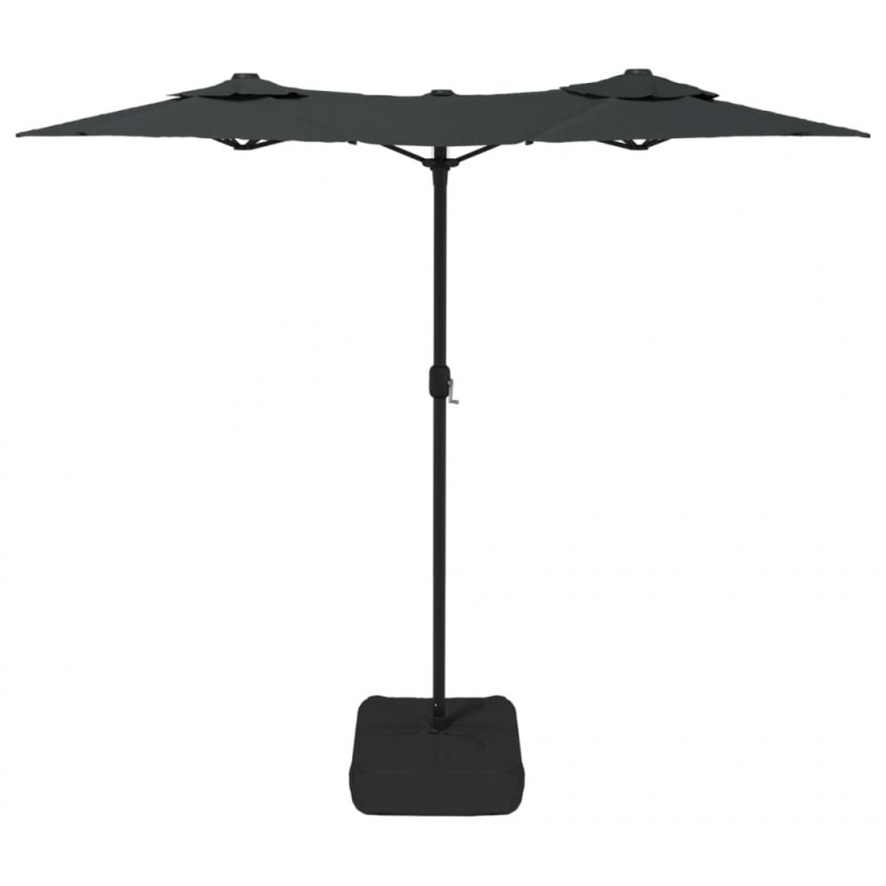 Podwójny parasol ogrodowy z LED, antracytowy, 316x240 cm