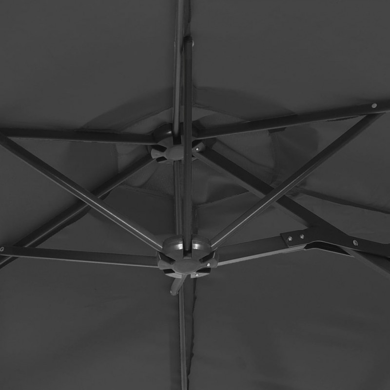 Podwójny parasol ogrodowy z LED, antracytowy, 316x240 cm