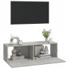 Szafki ścienne pod TV, 2 szt., betonowa szarość, 100x30x30 cm