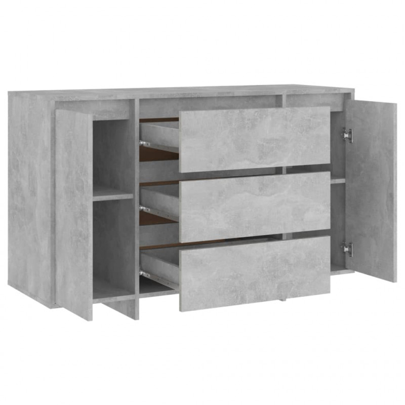 Komoda z 3 szufladami, szarość betonu, 120x41x75 cm