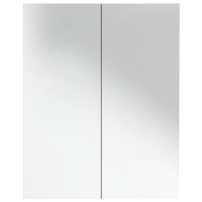Szafka łazienkowa z lustrem, 60x15x75 cm, MDF, biel i dąb