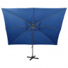 Parasol wiszący z podwójną czaszą, 400x300 cm, niebieski