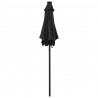 Parasol ogrodowy z LED, czarny, 200x211 cm, aluminium