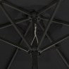 Parasol ogrodowy z LED, czarny, 200x211 cm, aluminium