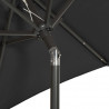 Parasol ogrodowy z LED, czarny, 200x211 cm, aluminium