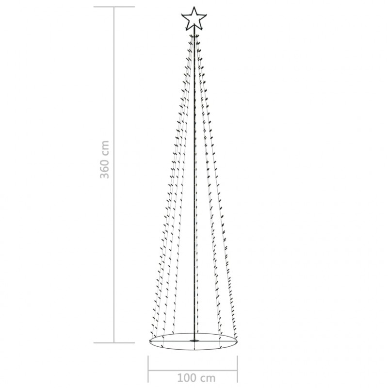Ozdoba świąteczna w kształcie choinki, 400 LED, 100x360 cm