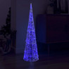 Stożek dekoracyjny, akrylowy, niebieski, LED, 120 cm