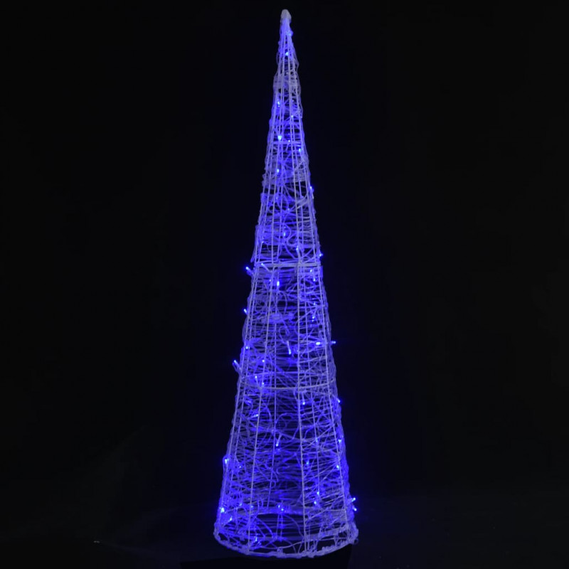 Stożek dekoracyjny, akrylowy, niebieski, LED, 120 cm